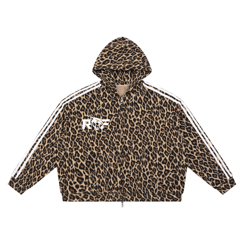 ReliaFort Leopard Zip-Up Hoodies