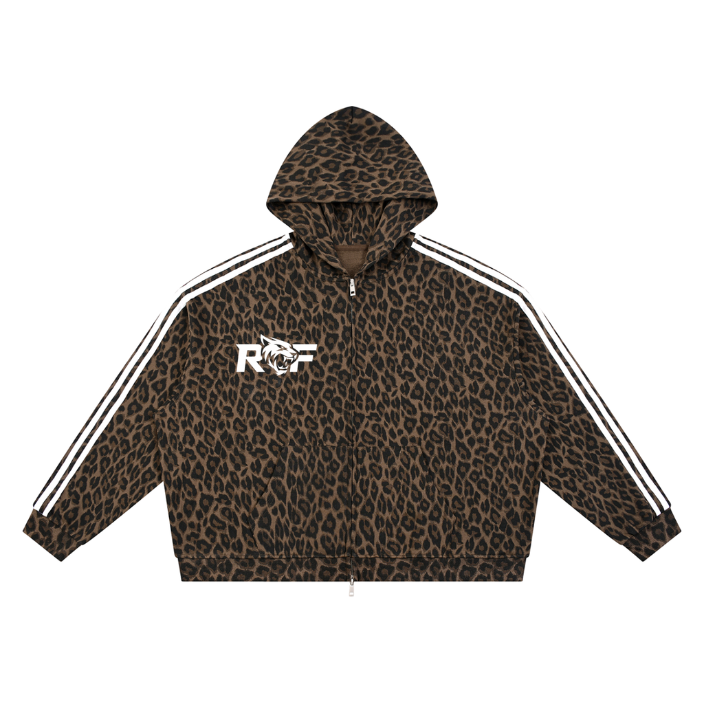 ReliaFort Leopard Zip-Up Hoodies