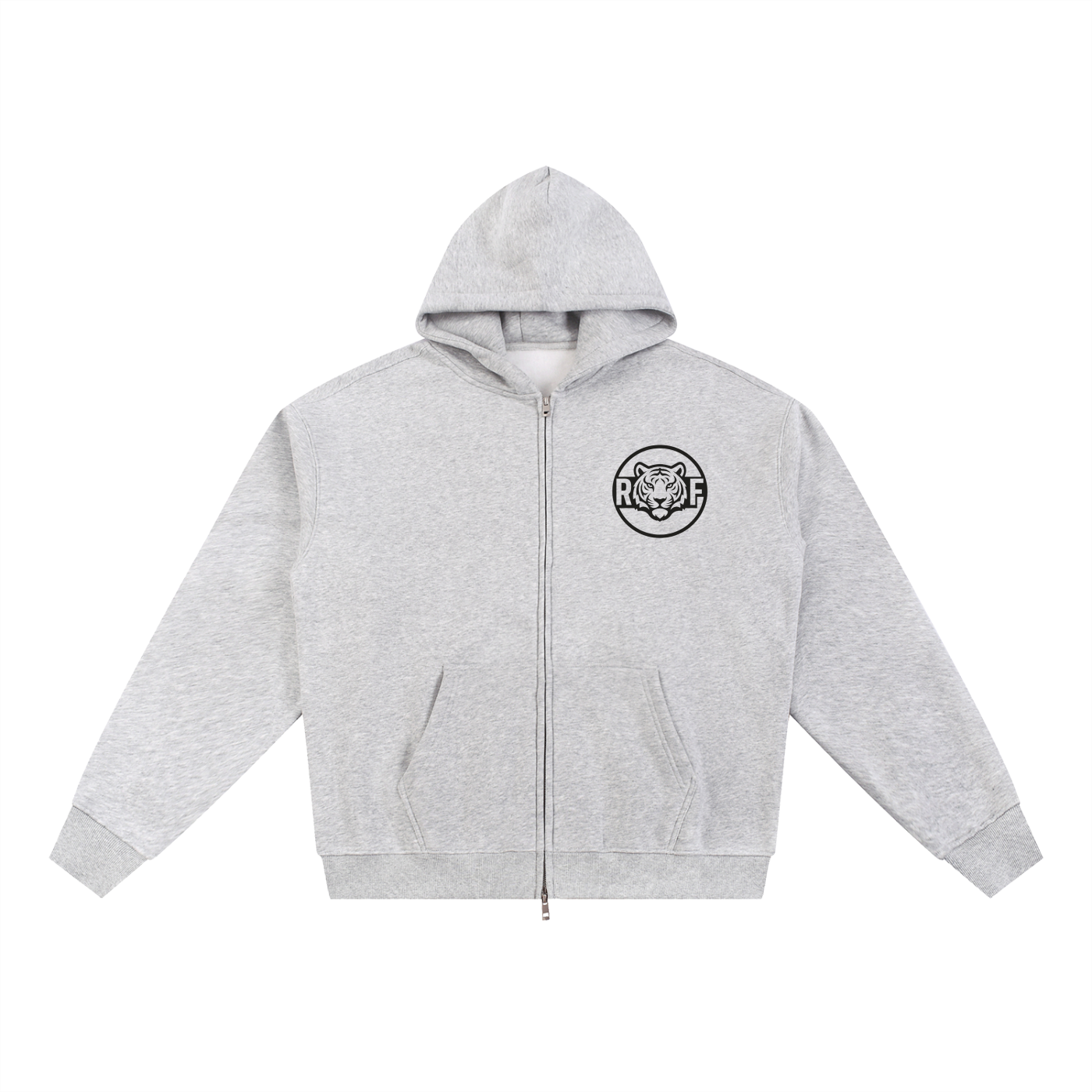 ReliaFort Light-Grey Zip Up Hoodie